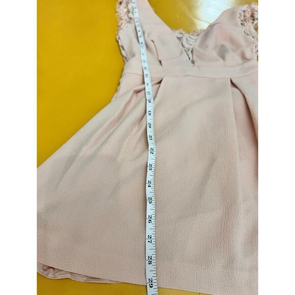 BCBGeneration Lace Detail Essential Dress Fit & Flare Sheer Pink Womens Size 0 - Picture 7 of 8